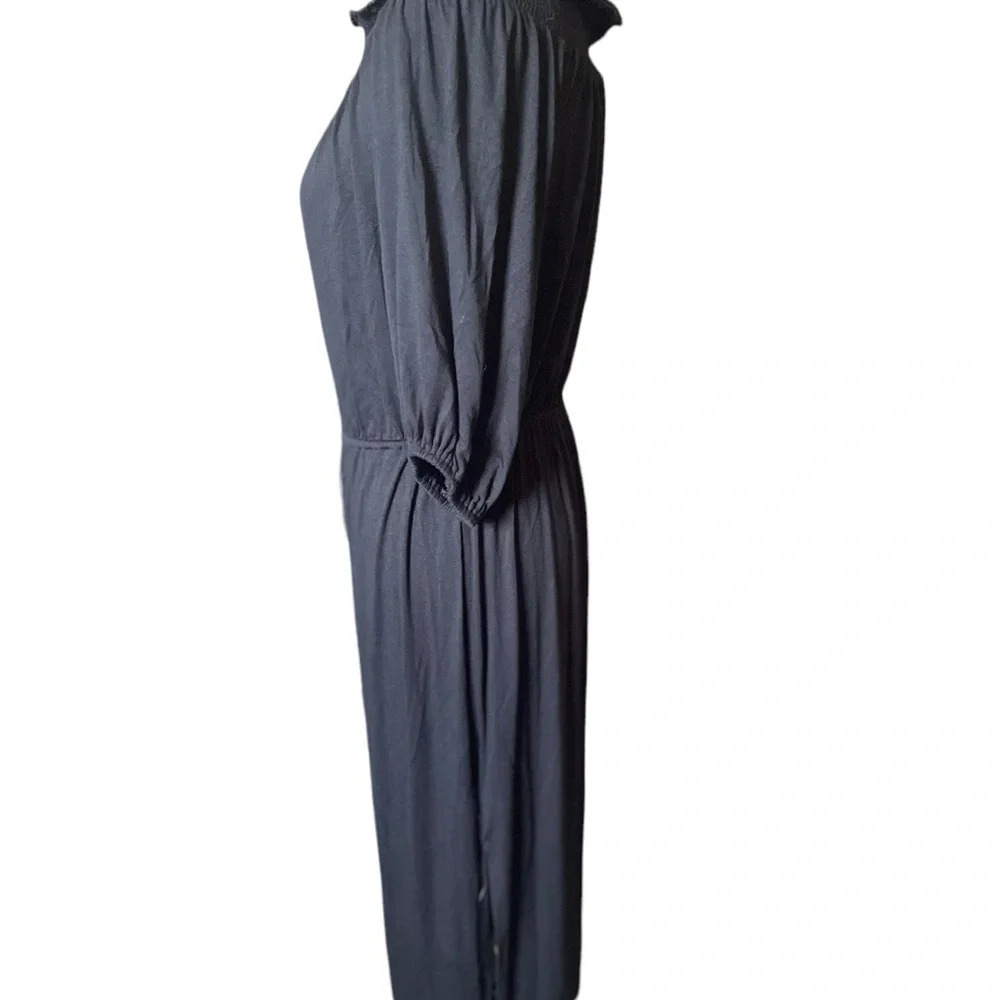 Ella Moss Black Cotton Dress.  Off the Shoulder.  Size: L - Picture 3 of 6